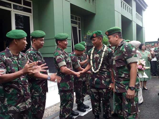 Sambut Komandan Baru Korem 052 Wijayakrama