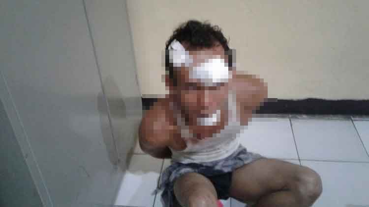 tertangkap kuli bangunan babak belur