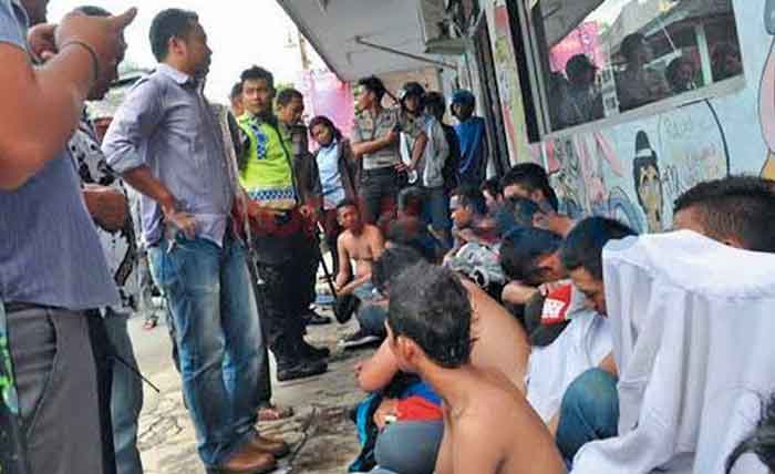 aksi tawuran pelajar di Tangerang