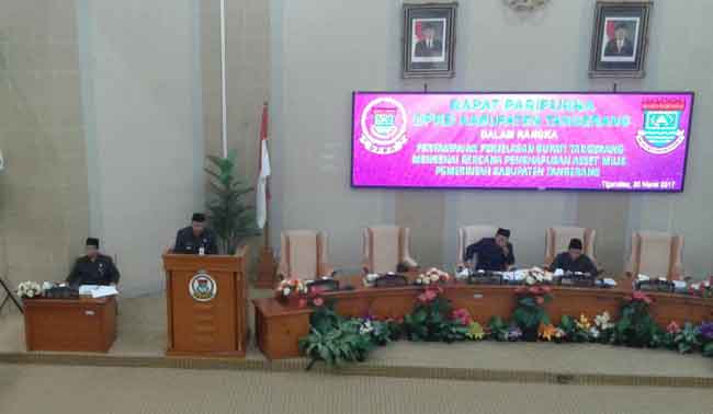 Paripurna penyerahan aset kab Tangerang