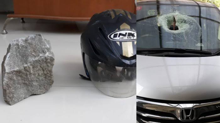 polisi tangkap pelaku pelempar batu