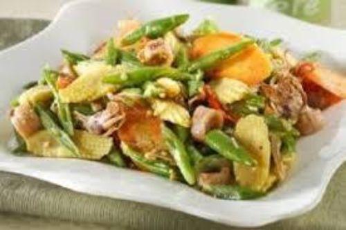 menu tumis buncis cumi asin