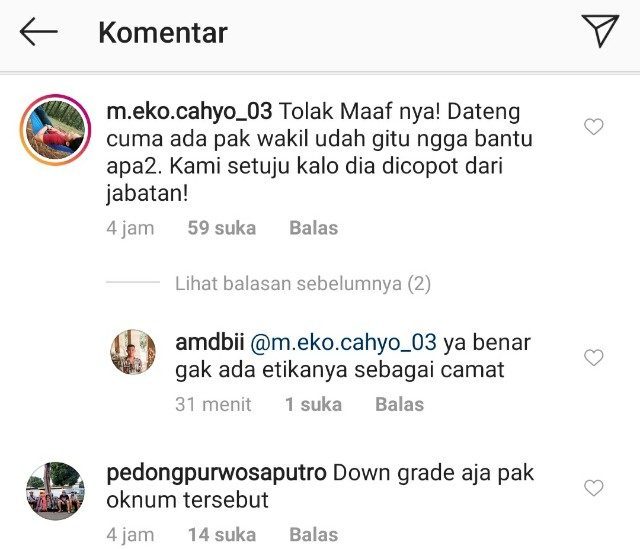 netizen minta copot camat ciledug